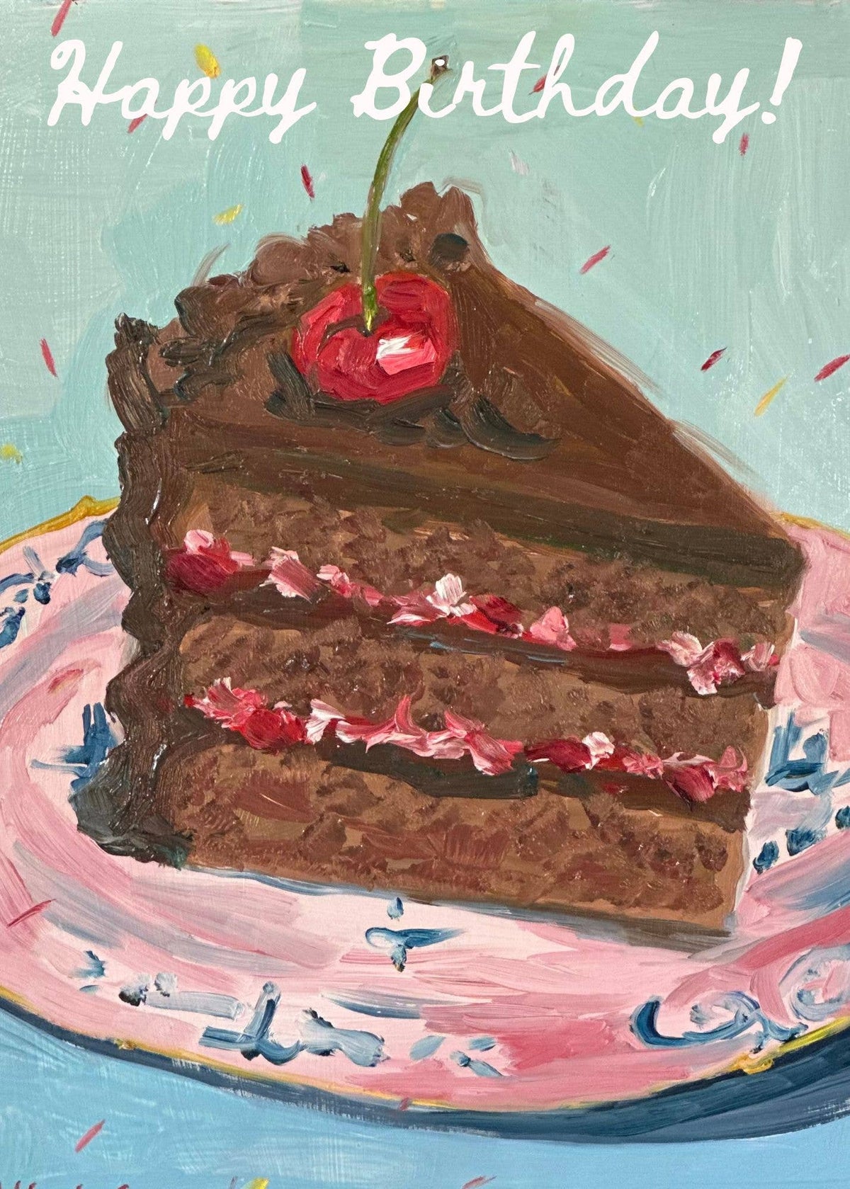 Happy Birthday Chocolate Cake Greeting Card