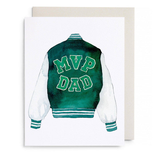 Mvp Varsity Jacket Dad Greeting Card