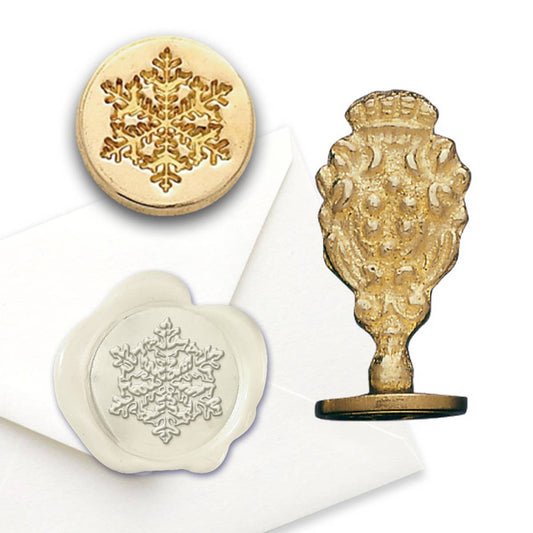 Snowflake Florentine Brass Wax Seal Stamp