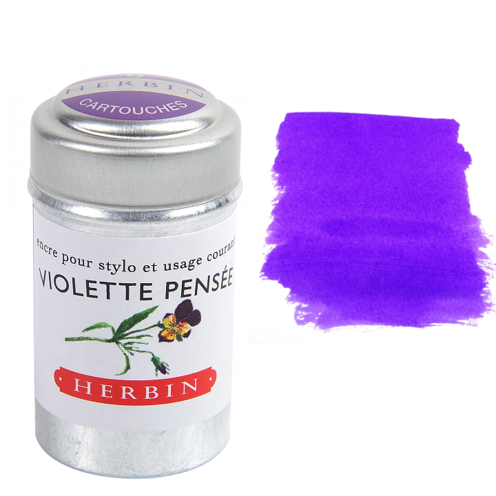 Herbin Fountain Pen Ink Cartridges - Tin of 6: Bleu Nuit (Midnight Blue)