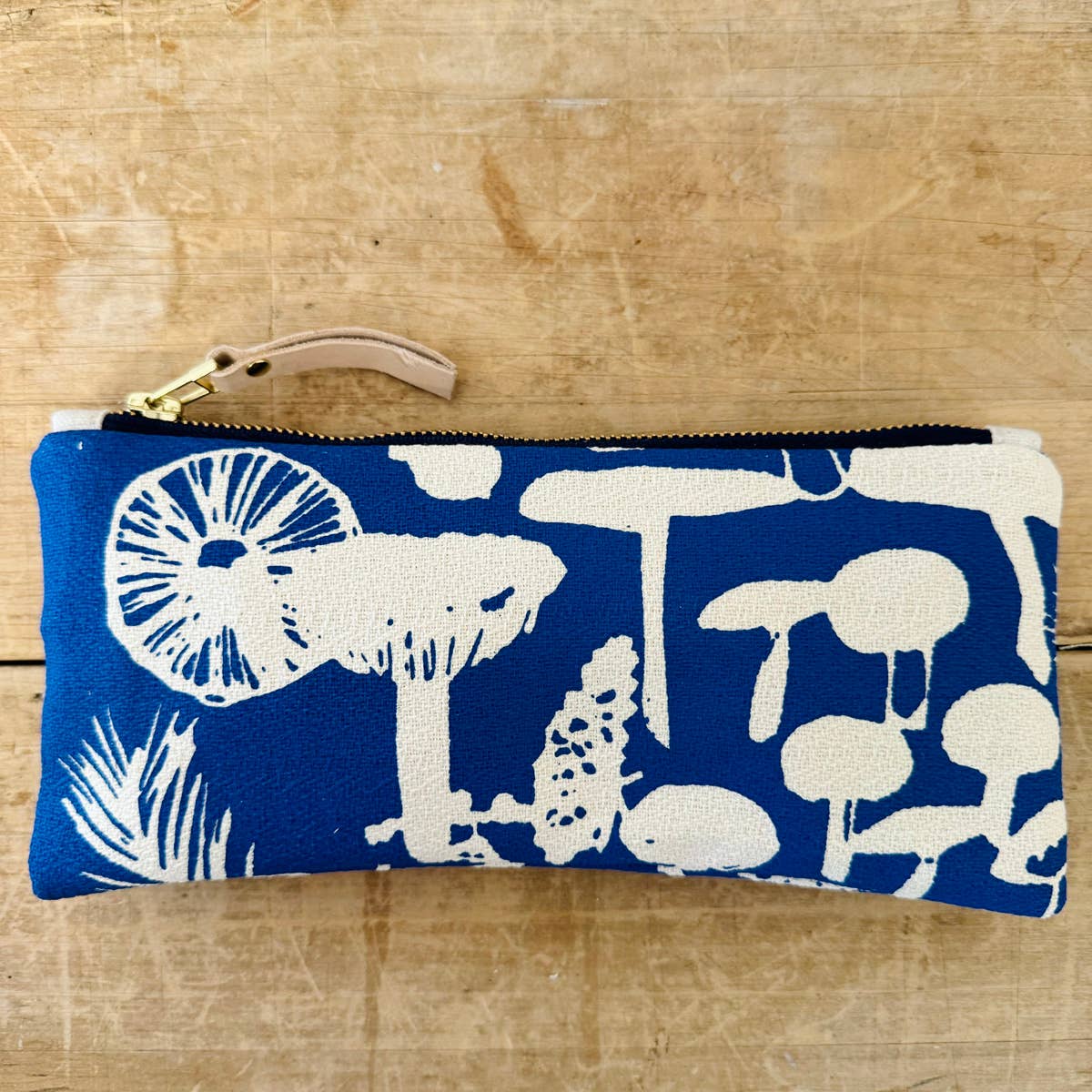 Mushrooms Pencil Pouch: Navy