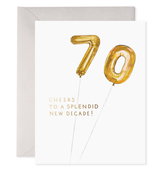 Helium 70 | 70th Birthday Greeting Card: 4.25 X 5.5 Inches