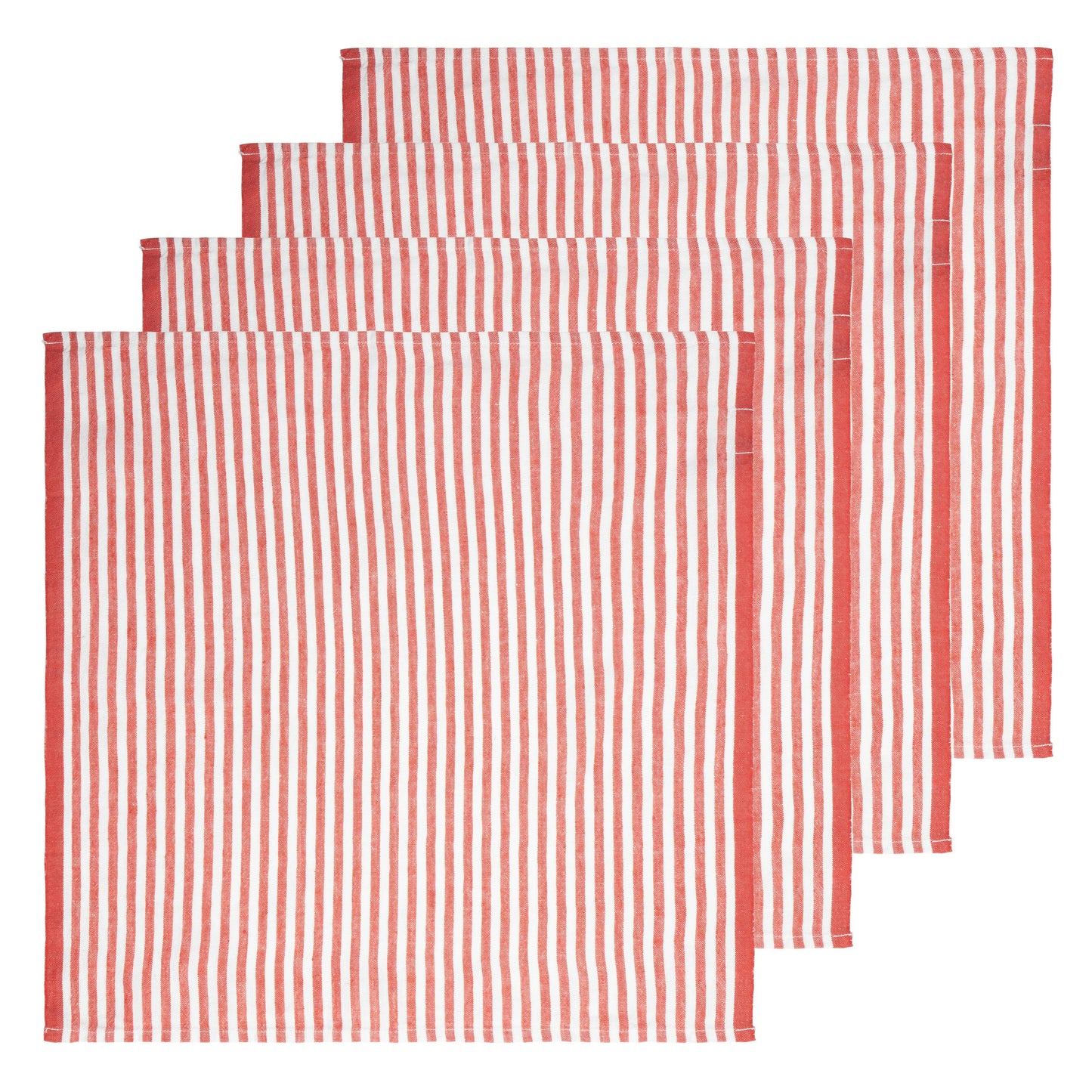 Ticking Stripe Napkin 20x20 - Tomato - Set of 4