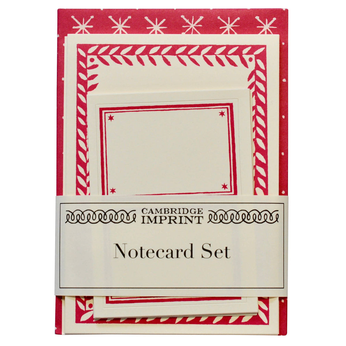 Set of Notecards and Envelopes Large Stars Magenta