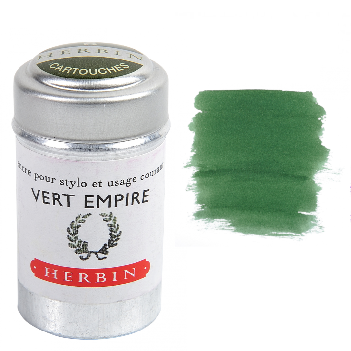 Herbin Fountain Pen Ink Cartridges - Tin of 6: Bleu Myosotis (Forget Me Not)