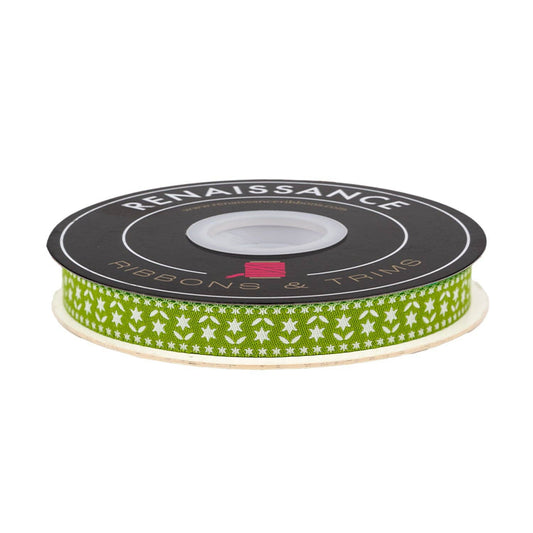 Buon Natale - Twinkle Stars in Pine - 1/2" - by Joanna Figueroa - 5 Yard Spool