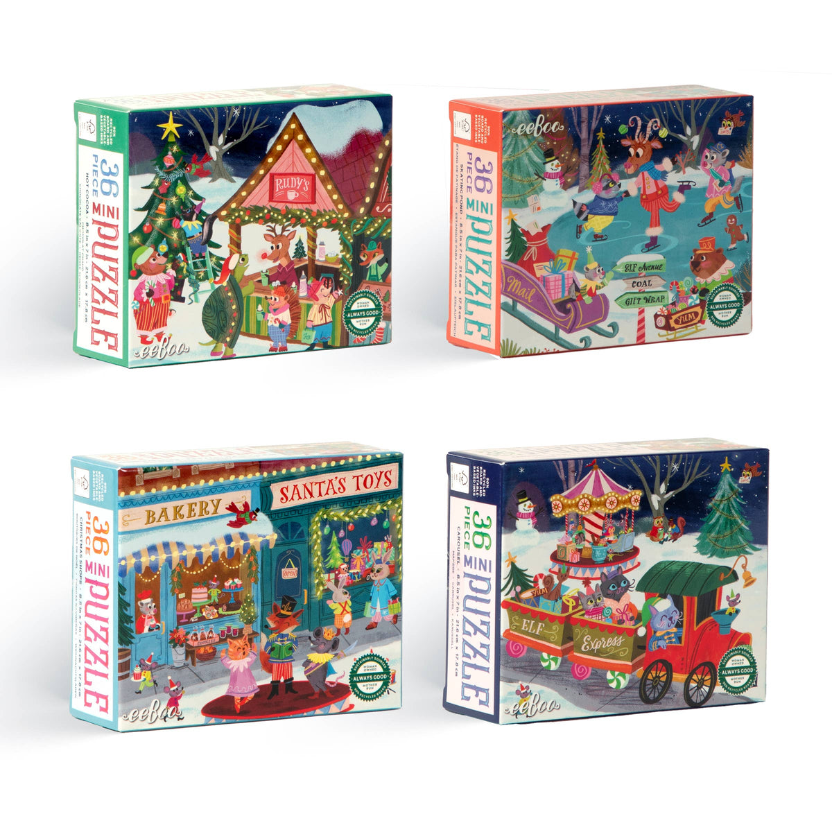 Christmas Village 36 Piece Mini Puzzle Assortment