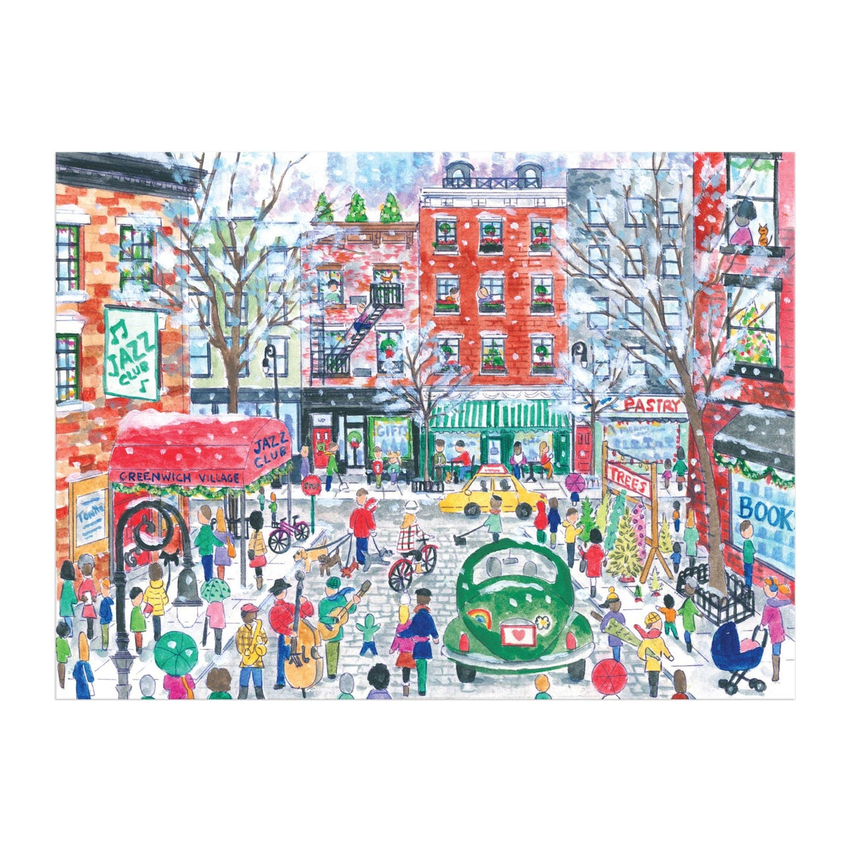 Christmas in Greenwich Village 1000 Piece Puzzle by Michael Storrings