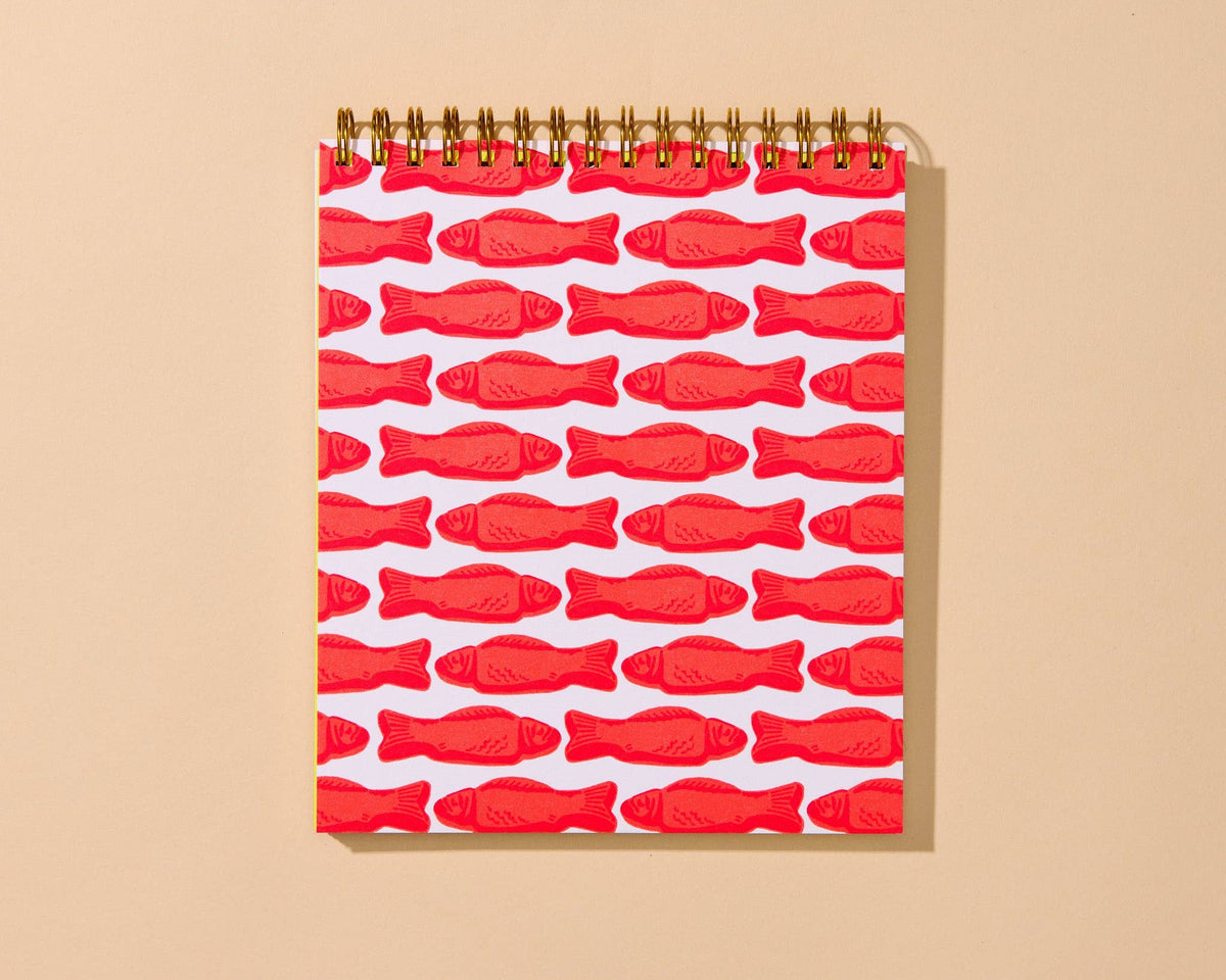 Letterpress Doodlebook (Blank Spiral Notebook)—Gummy Fish