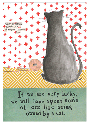Owned by a Cat Support Greeting Card 4.5 X 6.25"
