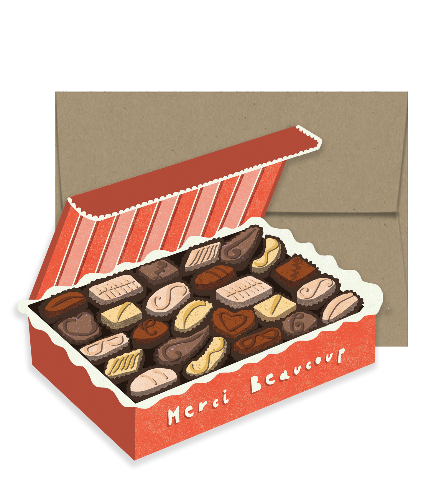 Amour Collection - Merci Beaucoup Chocolate Box Card