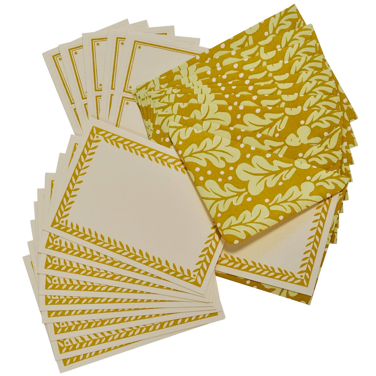 Set of Notecards and Envelopes Quercus Sap Green