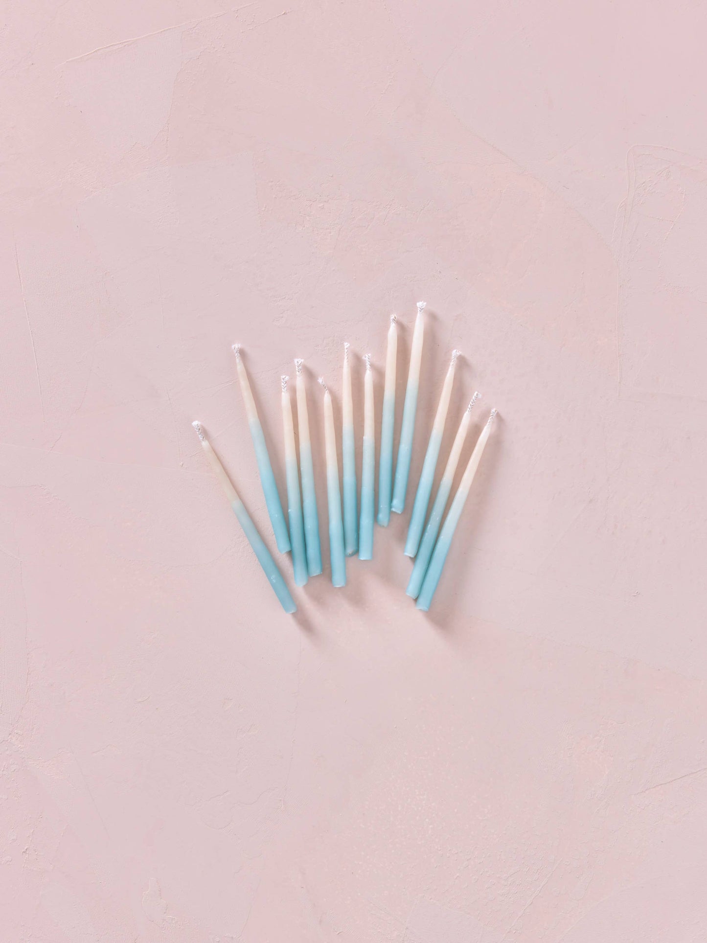 Hand-dipped Beeswax Birthday Candles | Aqua Ombré