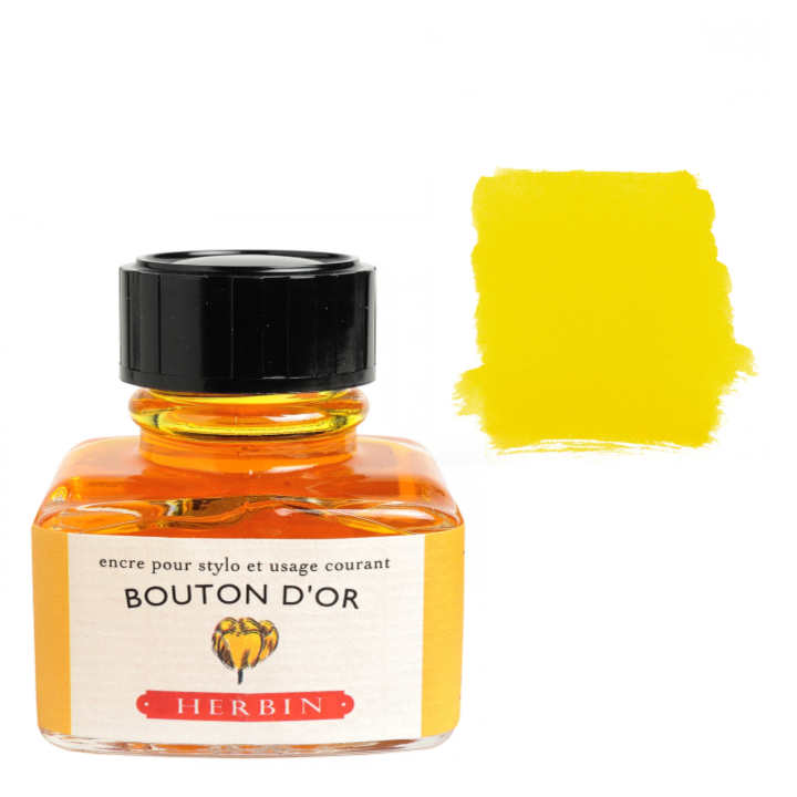 Herbin Fountain Pen Ink 30ml Bottle -35 Colors: Bleu des Profondeurs (Deep Sea Blue)