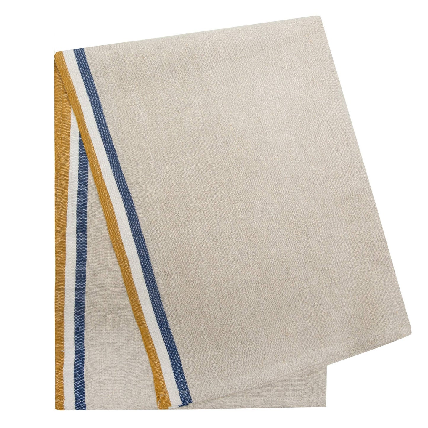 Normandy Natural - Mustard/Natural/Blue Tea Towels 20x30