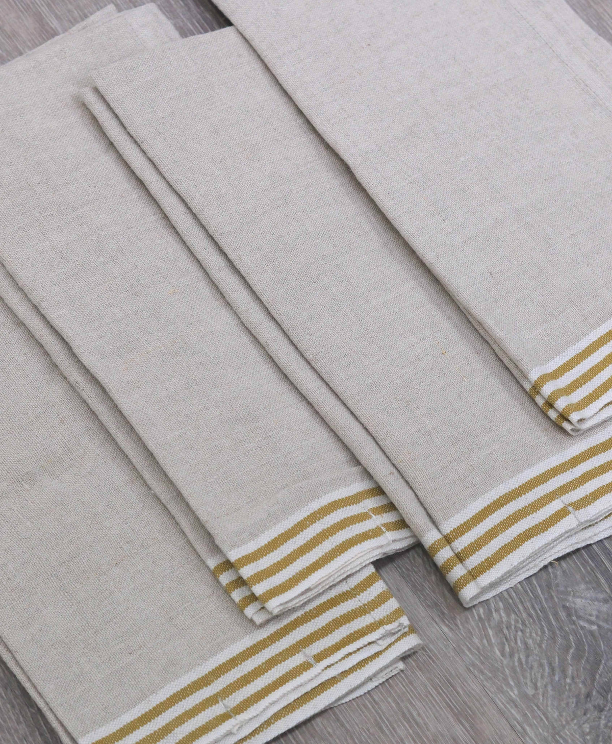 Alsace Natural & Mustard Napkins 20x20 - Set of 4