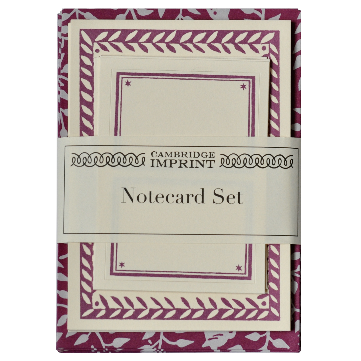 Set of Notecards and Envelopes Dancing Hare Violet