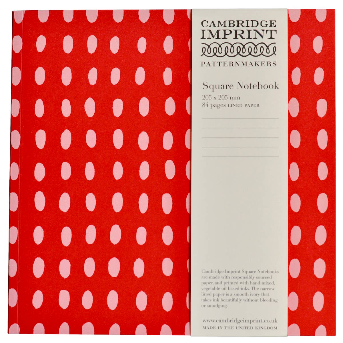 Square Notebook with Lined Paper in Bean Summer Pudding