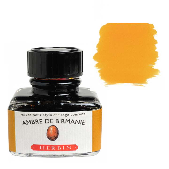 Herbin Fountain Pen Ink 30ml Bottle -35 Colors: Bleu des Profondeurs (Deep Sea Blue)