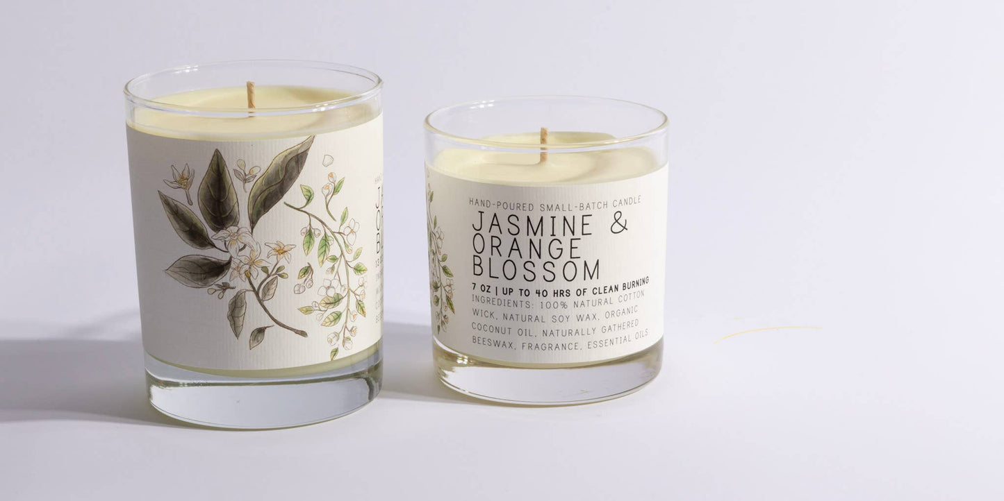 Jasmine & Orange Blossom - Medium Glass Candle