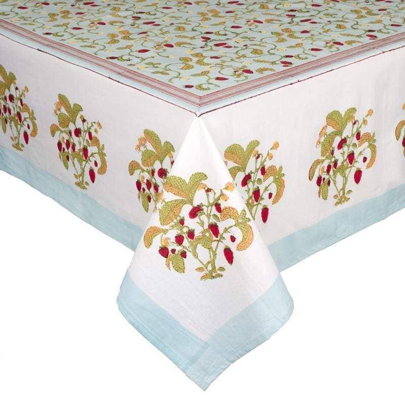Strawberry Blue | French Tablecloths: 59" x 86"