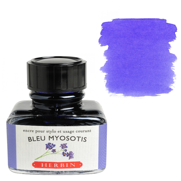 Herbin Fountain Pen Ink 30ml Bottle -35 Colors: Bleu des Profondeurs (Deep Sea Blue)