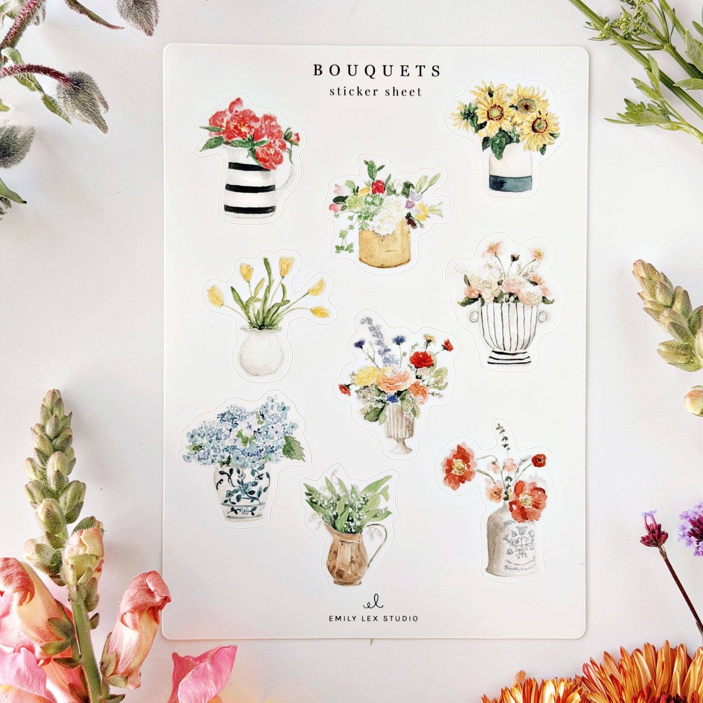 Bouquets sticker sheets