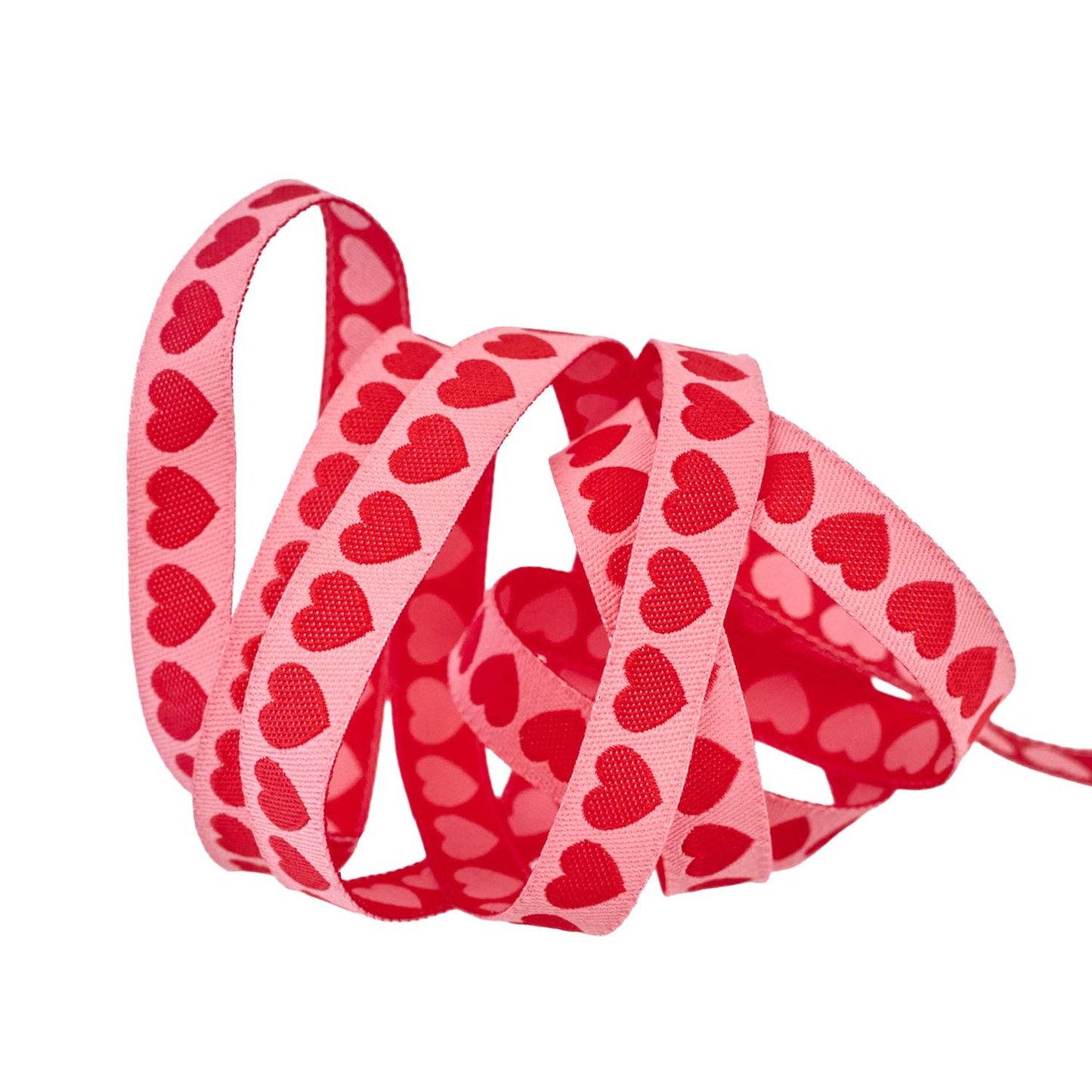 Funny Valentine - Tiny Hearts in Pink and Red - 3/8" width - by Lizzy House - 5 Yard Spool