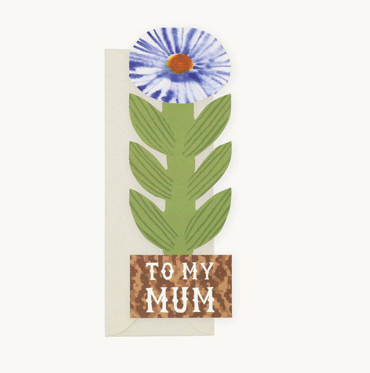 To My Mum, Smudgey Flower Card.