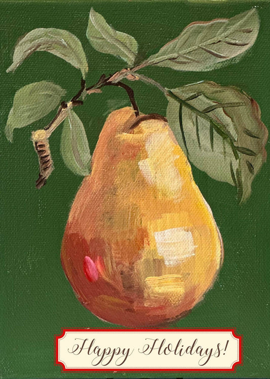 Happy Holidays Pear Greeting Card