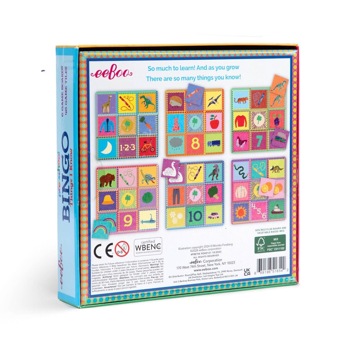 Preschool Things I Know Bingo - eeBoo