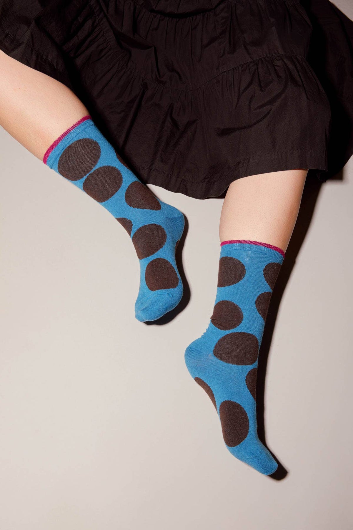 Sutro Bold Dot Crew Socks — Pacific: Small (Women's 4 - 10)