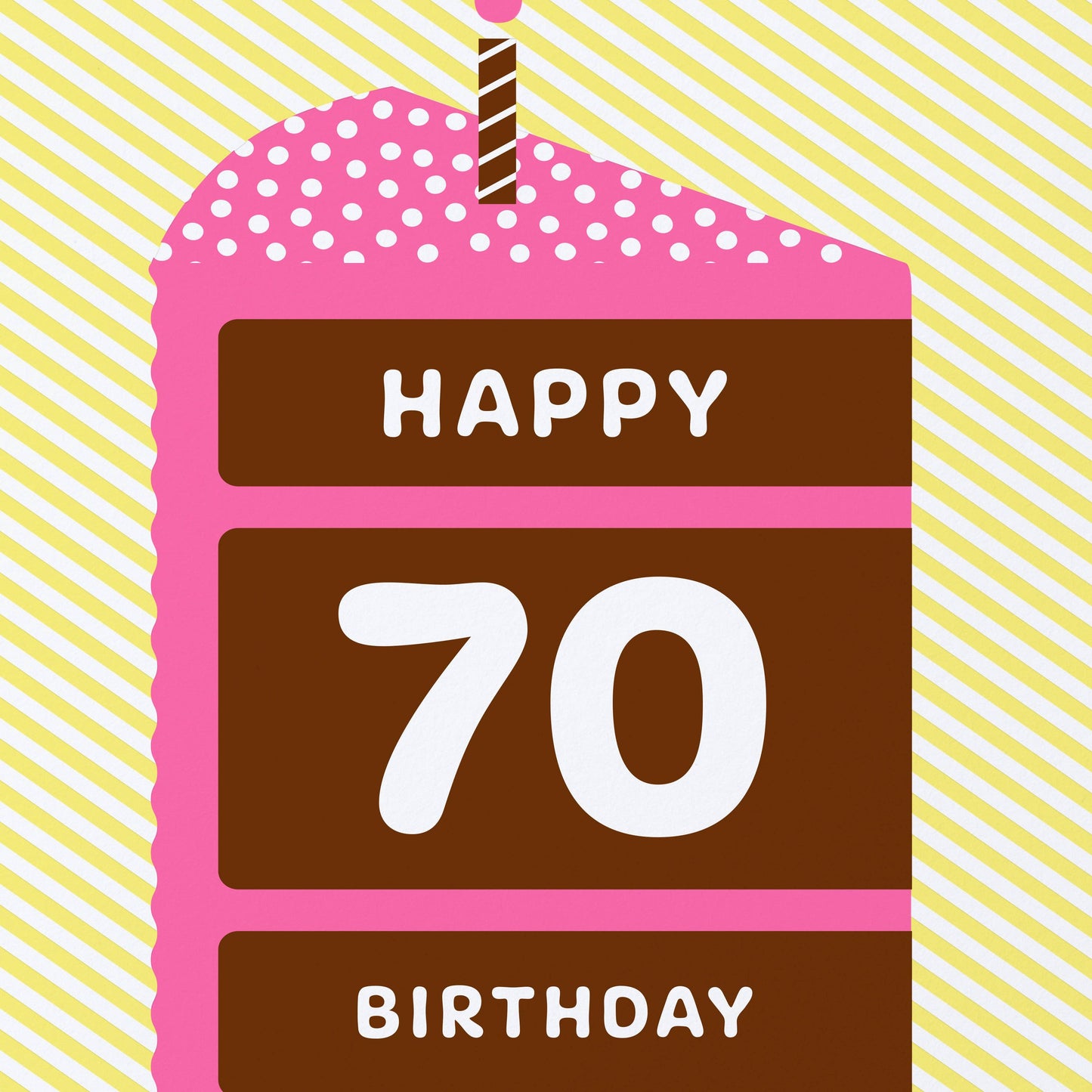 Happy 70 Cake Birthday Card