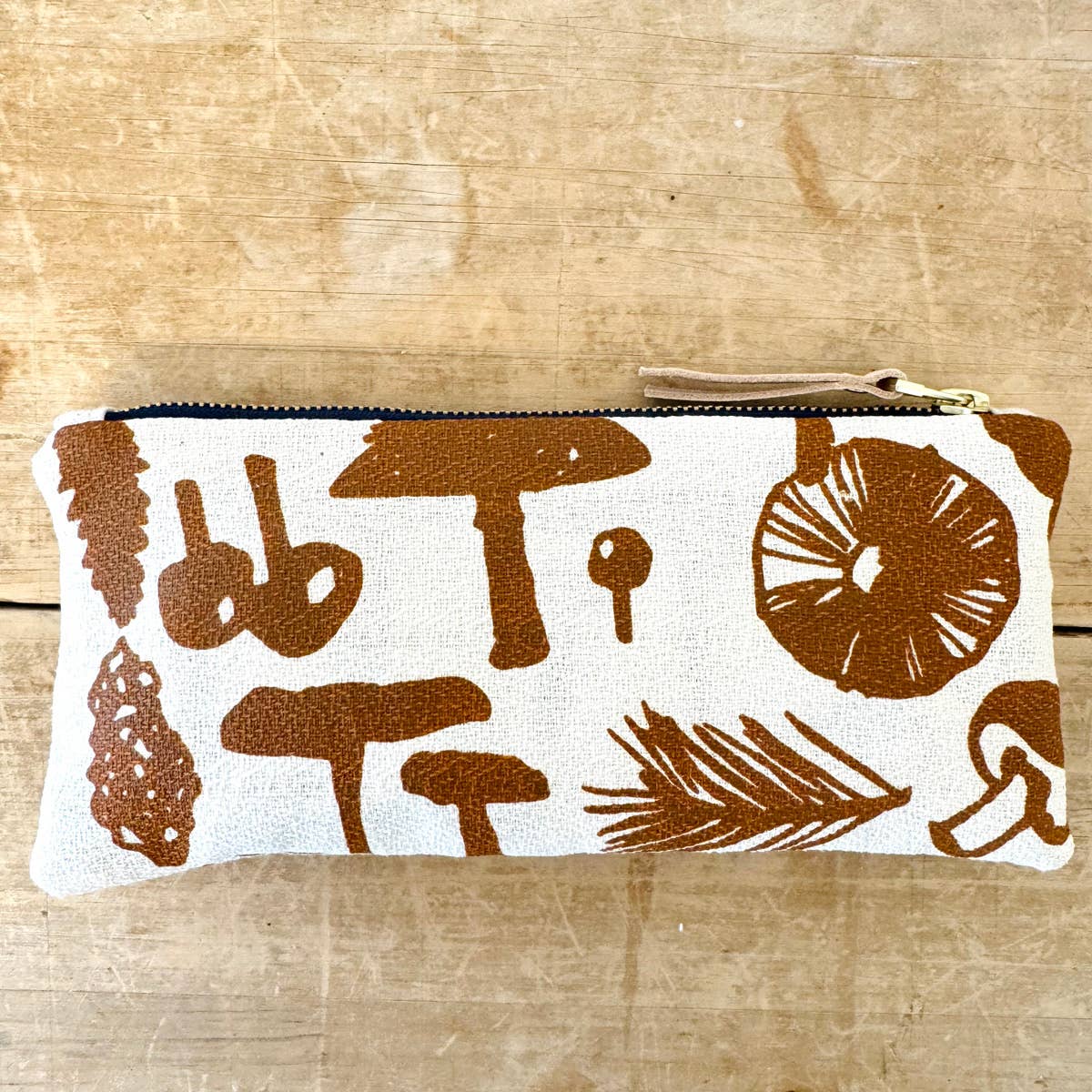 Mushrooms Pencil Pouch: Navy