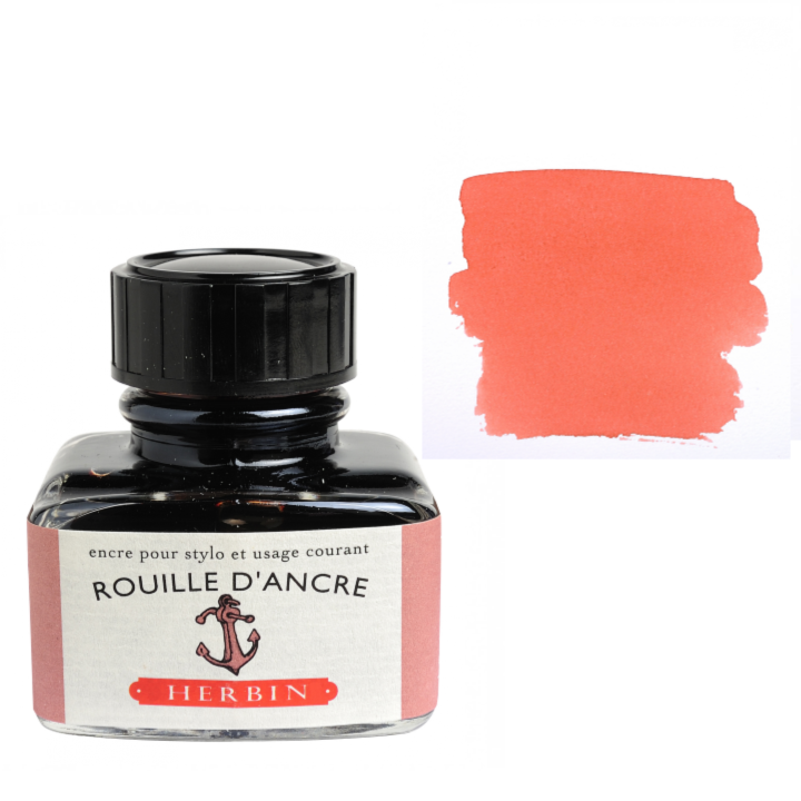 Herbin Fountain Pen Ink 30ml Bottle -35 Colors: Bleu des Profondeurs (Deep Sea Blue)