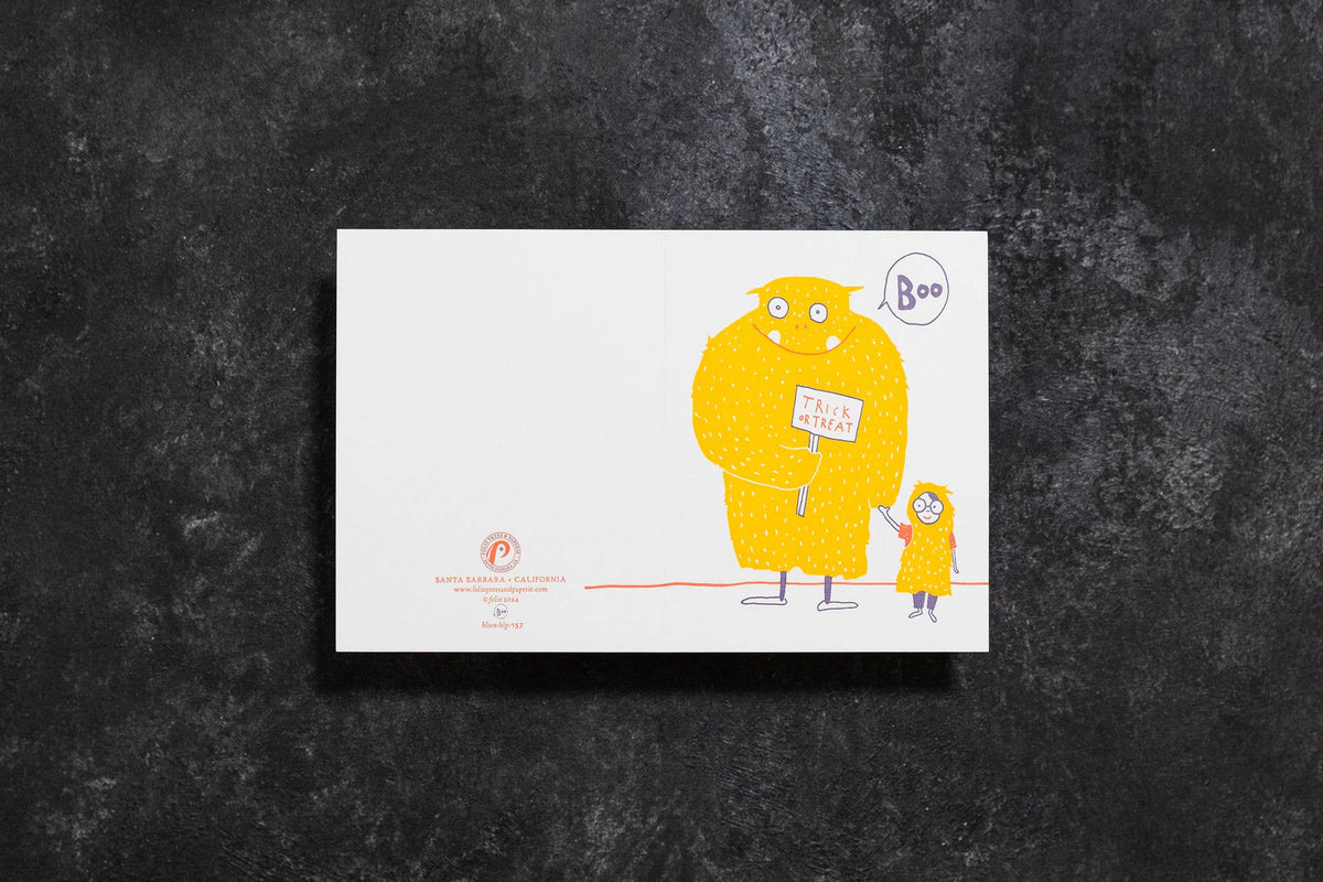 Boo! - Letterpress Halloween Greeting Card