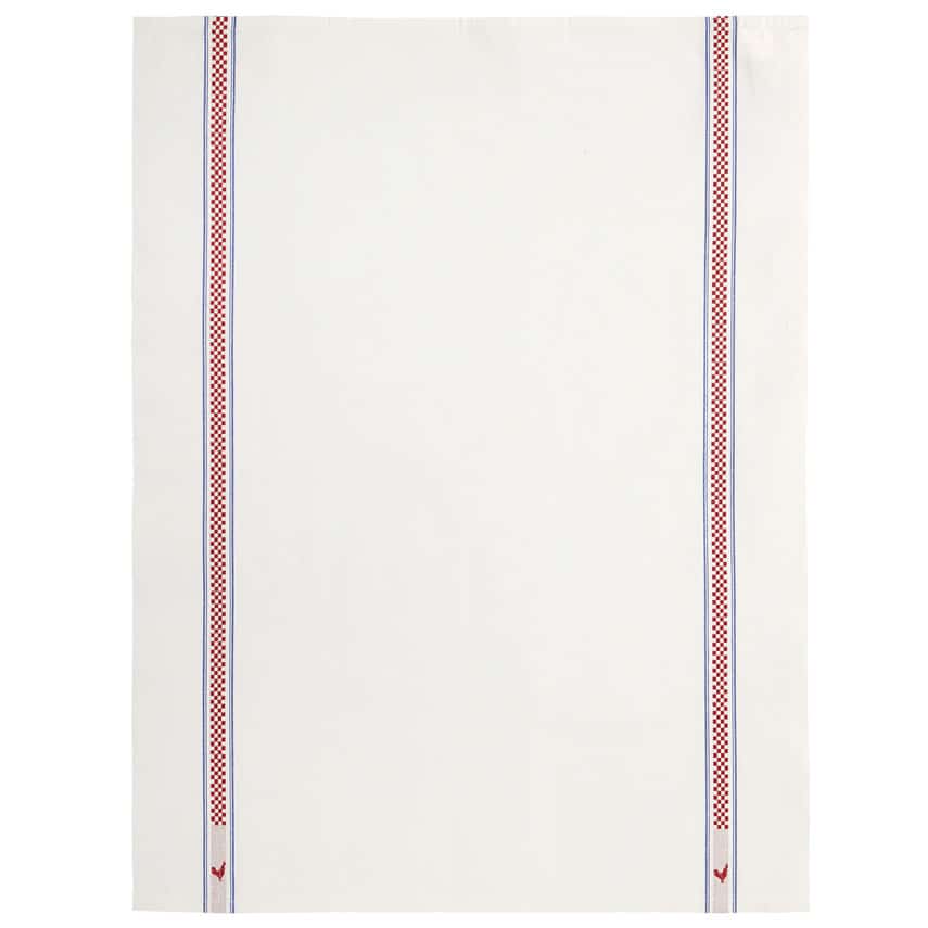 Teatowel Vichy/coq UNWASHED27X30