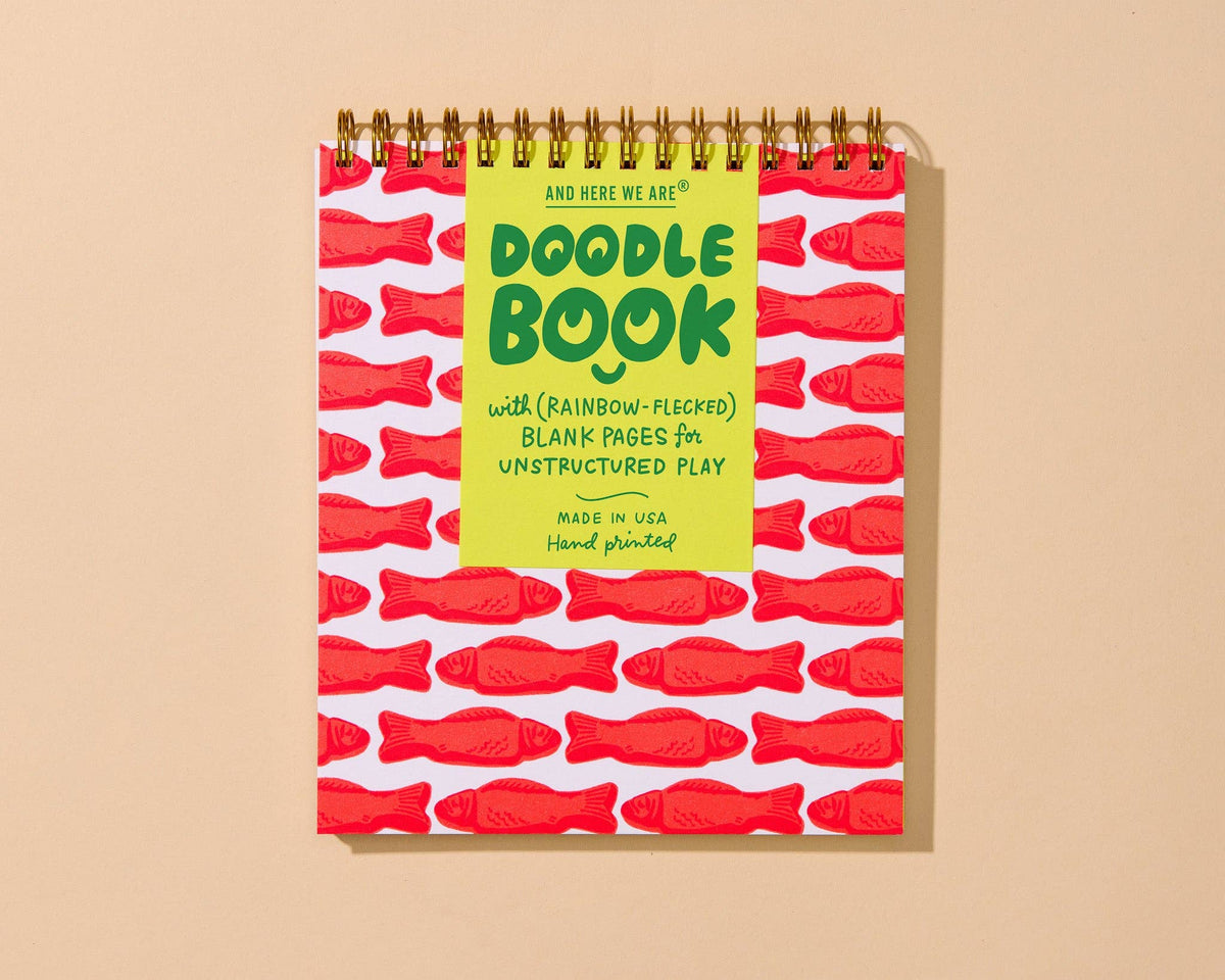 Letterpress Doodlebook (Blank Spiral Notebook)—Gummy Fish