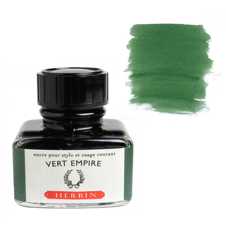 Herbin Fountain Pen Ink 30ml Bottle -35 Colors: Bleu des Profondeurs (Deep Sea Blue)