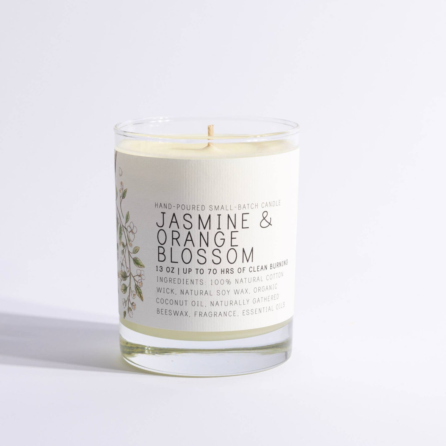 Jasmine and Orange Blossom - Large Glass Candle