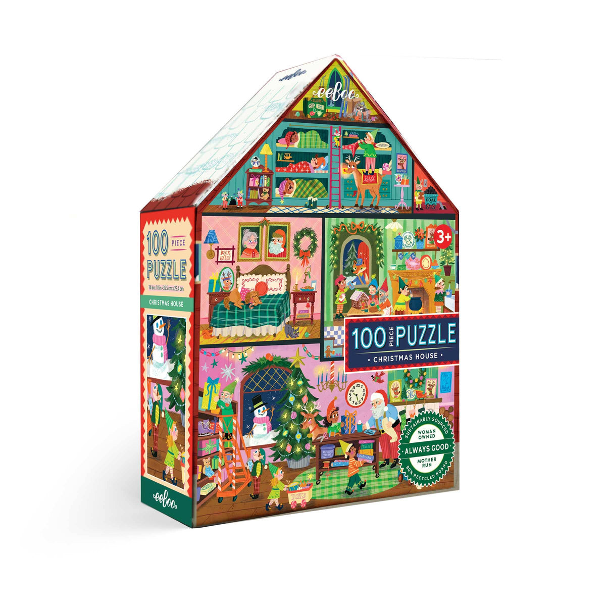 Christmas House 100 Piece Puzzle (Shaped Box)