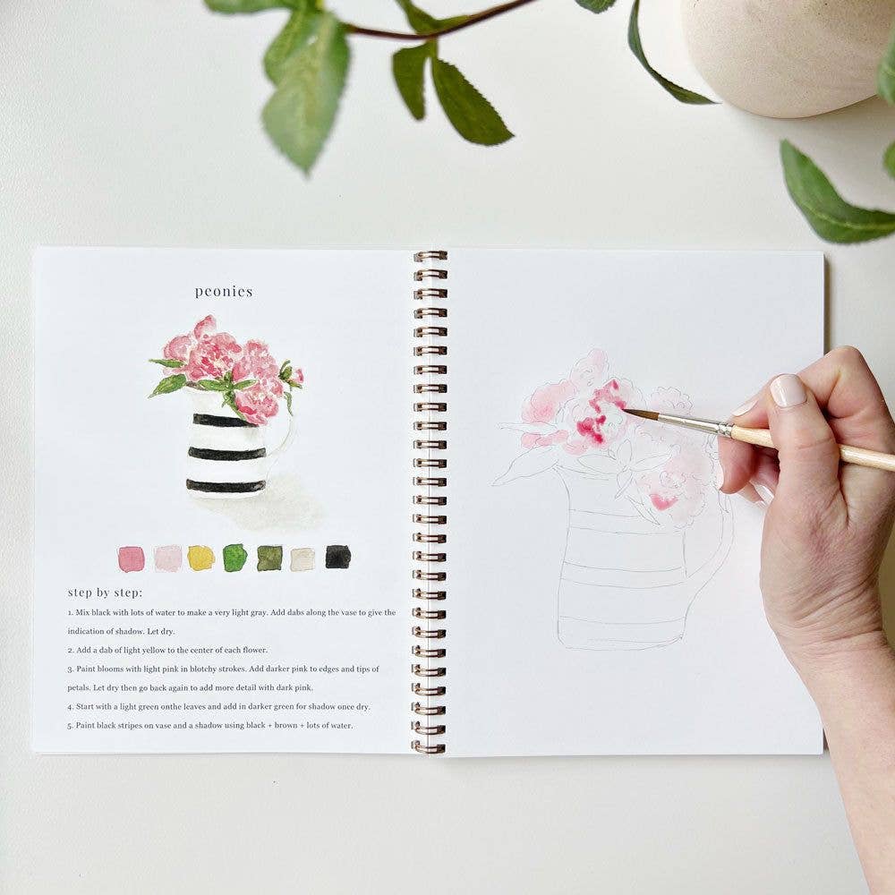 Bouquets watercolor workbook