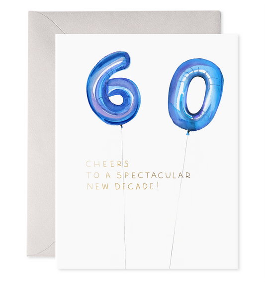 Helium 60 | 60th Birthday Greeting Card: 4.25 X 5.5 Inches