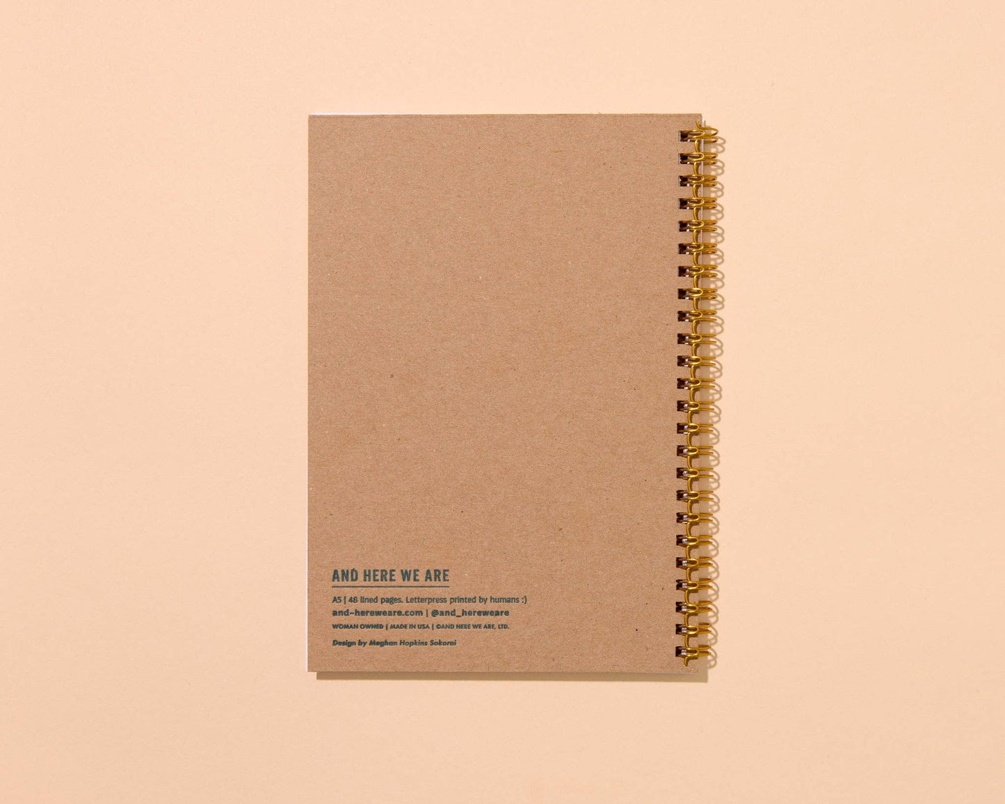 Classic Letterpress A5 Spiral Notebook—Gingham Plaid Picnic