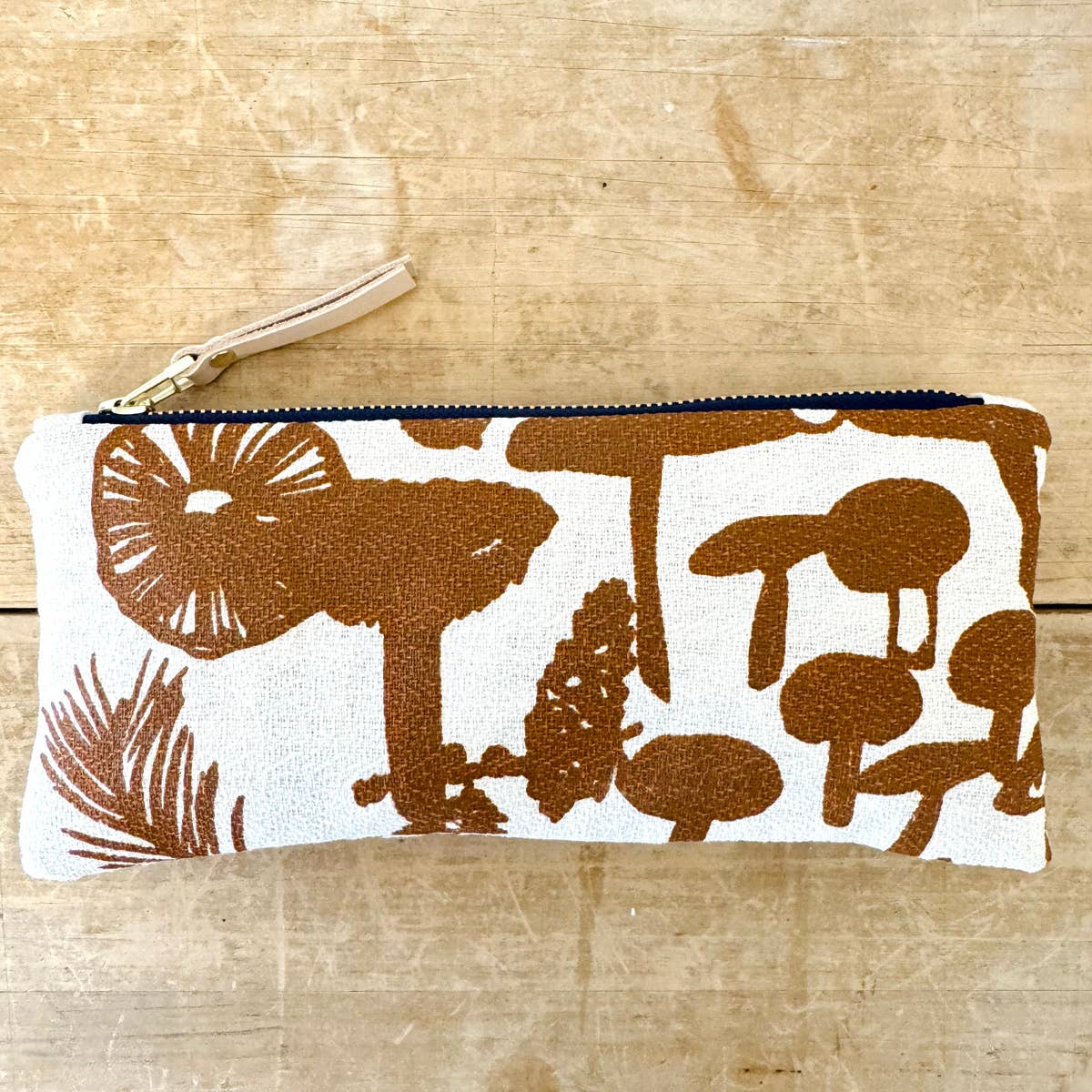 Mushrooms Pencil Pouch: Navy