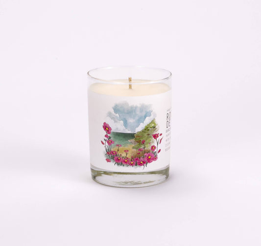Rockrose de la Mer - Large Glass - Just Bee Candle : Large Glass (up to 70 hrs of clean burning)