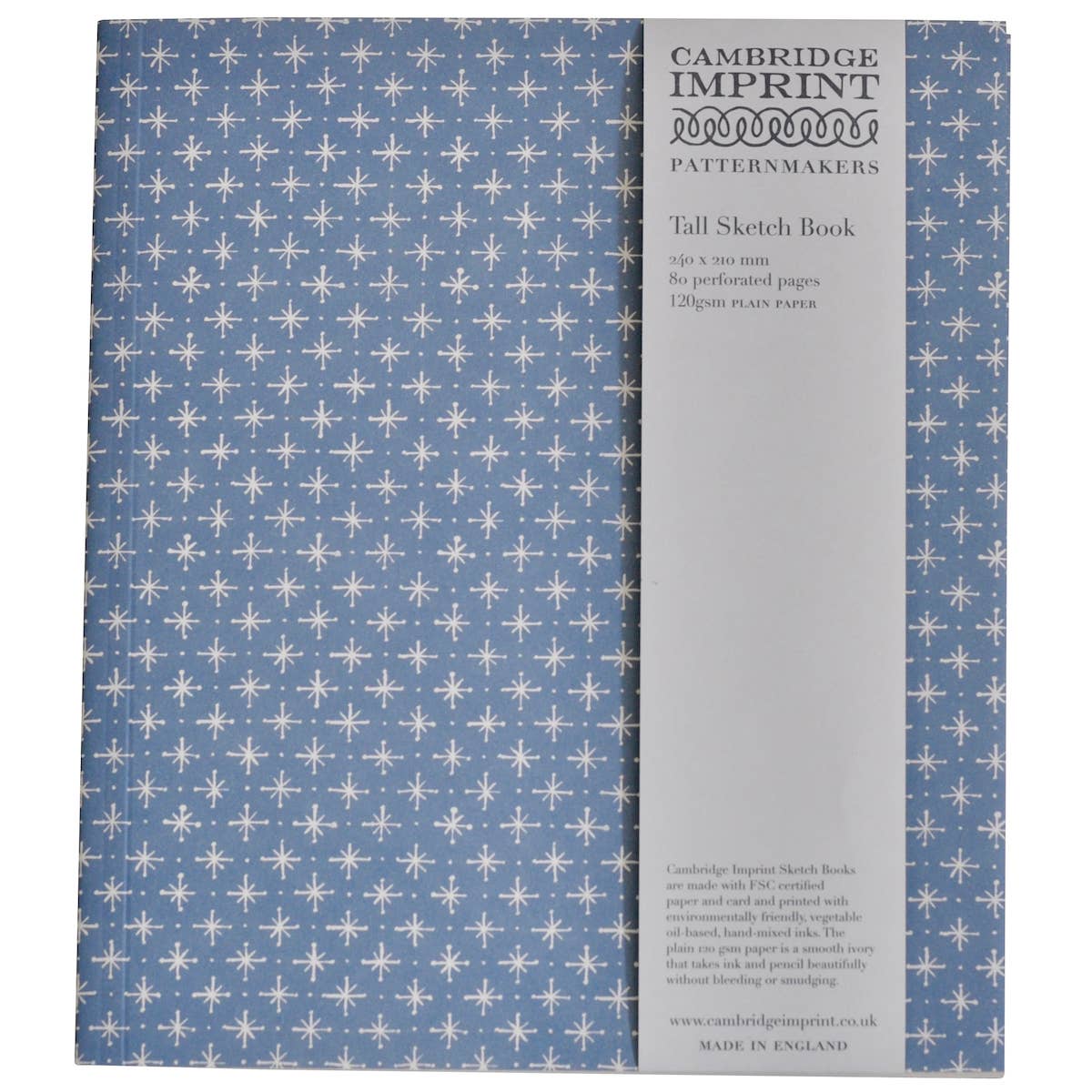 Tall Softback Sketchbook Little Stars Faded Denim