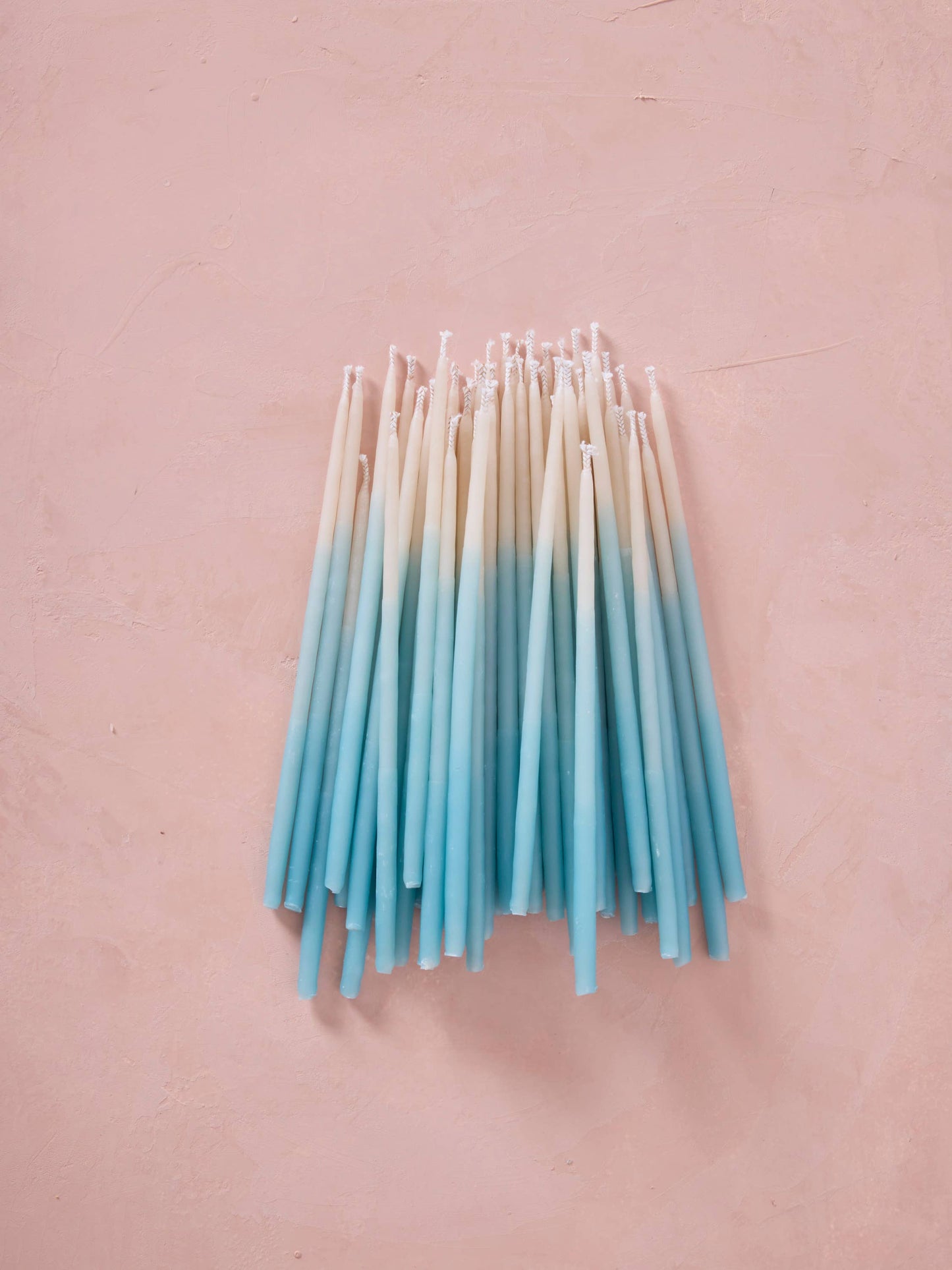 Hand-dipped Beeswax Birthday Candles | Tall Aqua Ombré : Aqua Ombre
