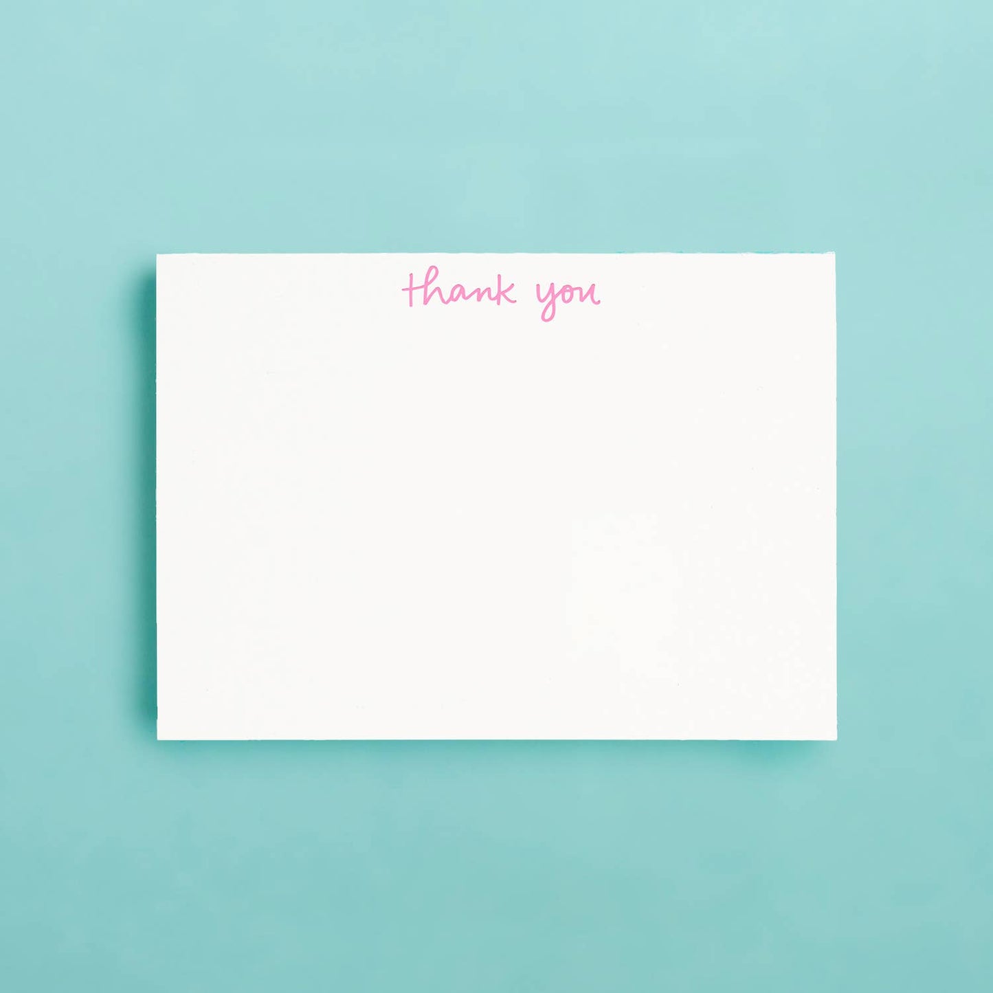 Handwritten Thank You Pink Letterpress Flat Note Box Set