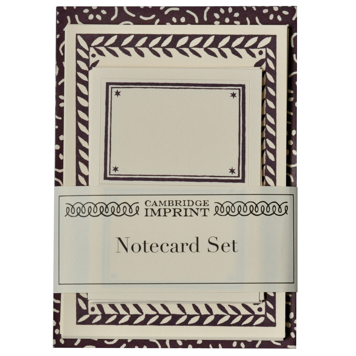 Set of Notecards and Envelopes Small Pear Halves Elderberry
